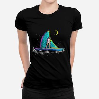 Space Astronaut Sail Boat Gift For Skipper Sailing Captain Ladies Tee - Seseable