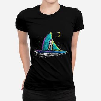 Space Astronaut Sail Boat Gift For Skipper Sailing Captain Ladies Tee - Seseable