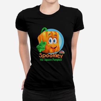 Spookley The Square Pumpkin Character V-neck Ladies Tee - Seseable