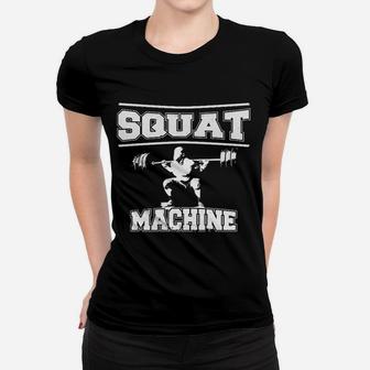 Squat Machine Fitness-Enthusiasten Schwarzes Frauen Tshirt - Seseable