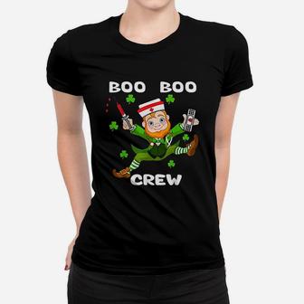 St Patrick's Day Boo Boo Crew Nurse Leprechaun Ladies Tee - Seseable