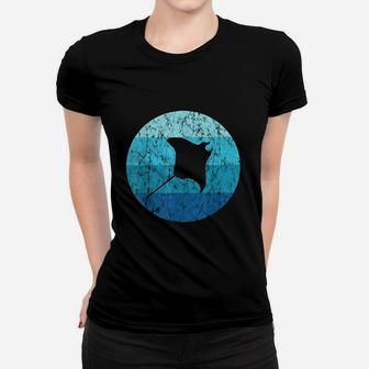 Stingray Manta Ray Retro Vintage Ocean Water Animal Ladies Tee - Seseable