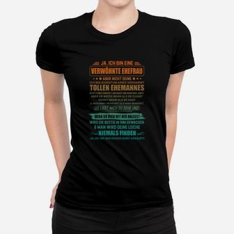 Stolze Ehefrau Statement Frauen Tshirt, Spruch für verheiratete Damen - Seseable