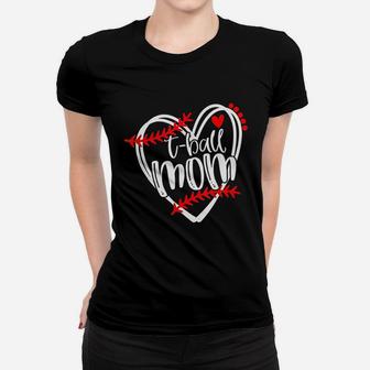 Tball Mom Heart Ladies Tee - Seseable