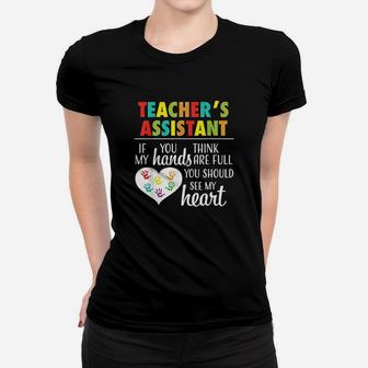 Teacher Assistant Cute Heart Quote Ladies Tee - Seseable