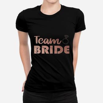 Team Bride Wedding Bachelorette Rose Gold Party Ladies Tee - Seseable