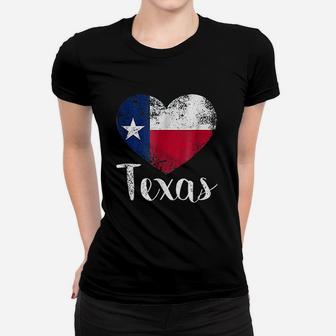 Texas United States Vintage State Flag In Heart Ladies Tee - Seseable