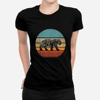 Tiger Vintage 60s 70s Retro Gifts Animal Lover Ladies Tee - Seseable