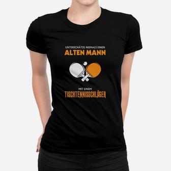 Tischtenniskläger Alten Mann Mit Einem Frauen T-Shirt - Seseable