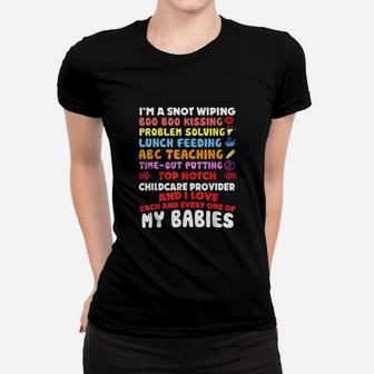 Top Notch Daycare Teacher I Love Each Every One Of My Babies Ladies Tee - Seseable