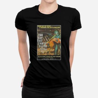 Top Sci Fi Robot Halloween Earth Invasion Shirt Ladies Tee - Seseable