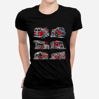 Types Of Fire Truck Boy Toddler Kids Firefighter Xmas Gifts Ladies Tee - Seseable