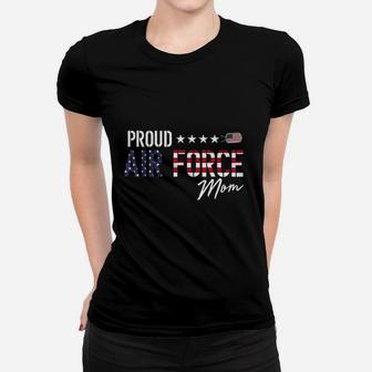 Us Flag Proud Air Force Mom Ladies Tee - Seseable