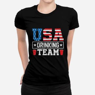 Usa Drinking Team Funny Drinking Beer Lover Gift Ladies Tee - Seseable