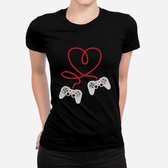 Video Gamer Heart Controller Valentines Day Ladies Tee - Seseable