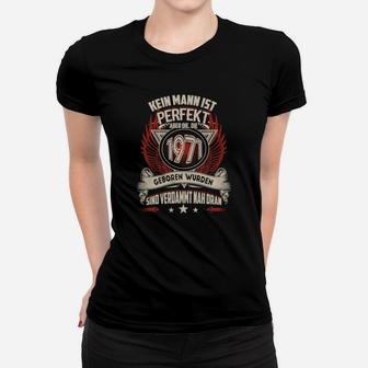 Vintage 1977 Herren Frauen Tshirt - Perfekt Geborene, Schwarzes Retro-Frauen Tshirt - Seseable