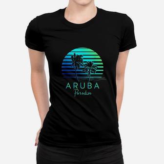 Vintage Aruba Beach Tropical Vibes Vacation Souvenir Ladies Tee - Seseable
