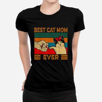 Vintage Best Cat Mom Ever Funny Gifts For Mom Ladies Tee - Seseable