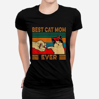 Vintage Best Cat Mom Ever Great Gifts For Mom Ladies Tee - Seseable