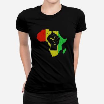 Vintage Black Power African Continent Ladies Tee - Seseable