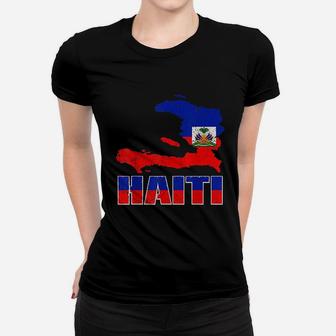 Vintage Haitian Flag I Love Haiti Ladies Tee - Seseable