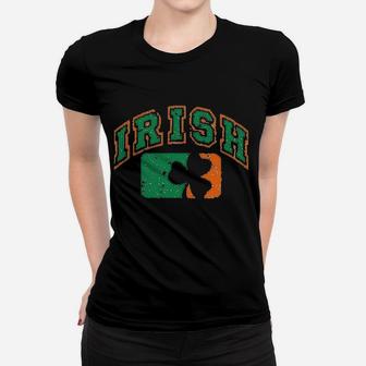 Vintage Irish Flag Shamrock Baseball Ladies Tee - Seseable