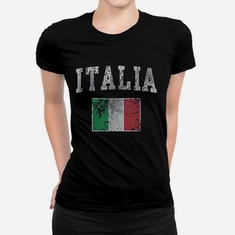 Vintage Italia Italian Flag Ladies Tee - Seseable