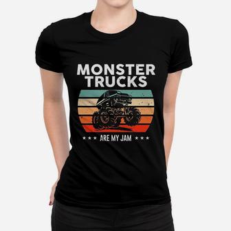 Vintage Monster Truck Are My Jam Retro Ladies Tee - Seseable