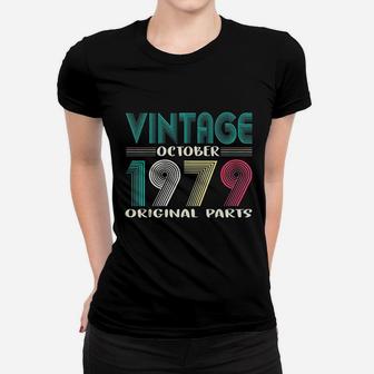 Vintage October Born In 1979 42nd Gifts Birthday Ladies Tee - Seseable