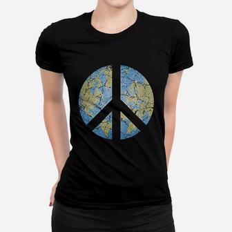 Vintage Peace On Earth World Peace Ladies Tee - Seseable