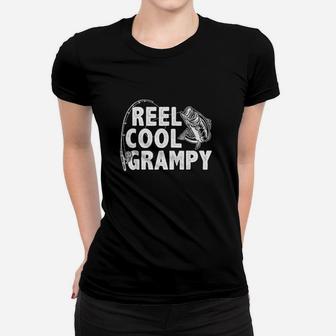 Vintage Reel Cool Grampy Loves Fishing Gift Father Day Ladies Tee - Seseable
