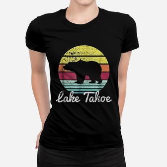 Vintage Retro Lake Tahoe California Usa Bear Ladies Tee - Seseable