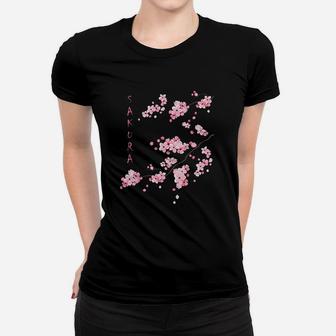 Vintage Sakura Cherry Blossom Japanese Graphical Ar Ladies Tee - Seseable