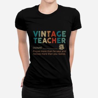 Vintage Teacher Definition Vintage Ladies Tee - Seseable