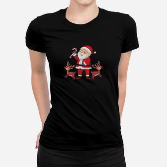 Weihnachtsmann Mit Rentieren Frauen T-Shirt - Seseable