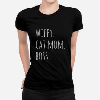 Wifey Cat Mom Boss Ladies Tee - Seseable