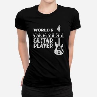 Worlds Okayest Guitar Player T Shirt Guitar Player Gift Women T-shirt - Seseable