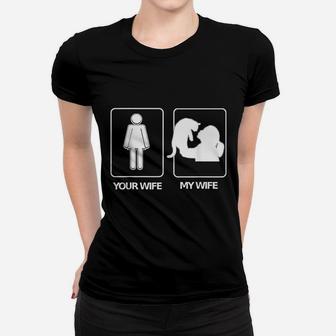 Your Wife My Wife Crazy Cat Lady Wife Ladies Tee - Seseable