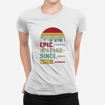 13th Wedding Anniversary Gift Ideas Epic Husband Since 2008 Ladies Tee - Seseable