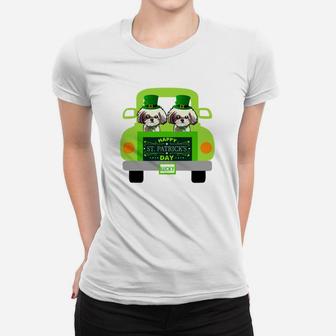 Funny Happy St Patricks Shih Tzu s Dogs Lovers Owners Ladies Tee