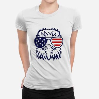 4th July American Eagle Flag Independence Day Ladies Tee - Seseable