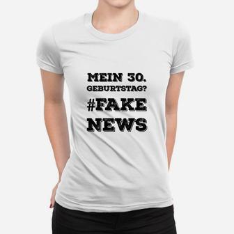 50. Geburtstag Lustiges Frauen Tshirt - Mein 50. Geburtstag? #FAKENEWS Aufdruck in Weiß - Seseable