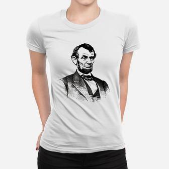Abraham Lincoln Portrait Vintage Abe Lincoln Ladies Tee - Seseable