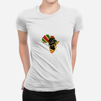 Africa Black Power Africa Map Fist African Basic Women T-shirt - Seseable