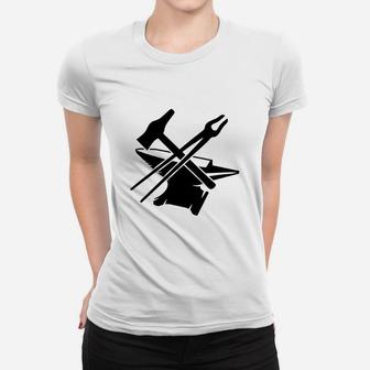 Anvil With Hammer And Tongs Ladies Tee - Seseable