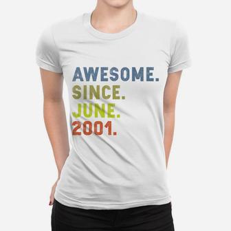 Awesome Since June 2001 Vintage 21st Birthday Gift Ladies Tee - Seseable