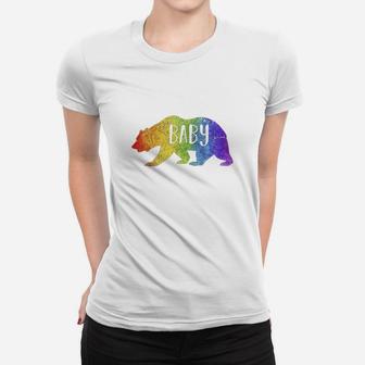 Baby Bear Rainbow Lgbt T-shirt - Lesbian Gay Pride Gift Ladies Tee - Seseable