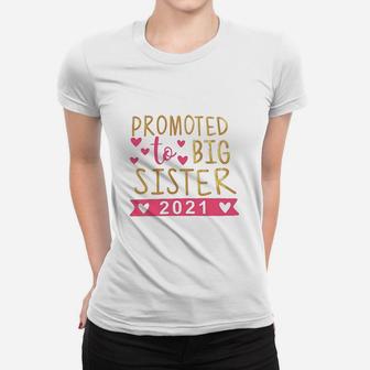 Baby Girl Promoted To Big Sister Letter Print Clothes Outfit Ladies Tee - Seseable