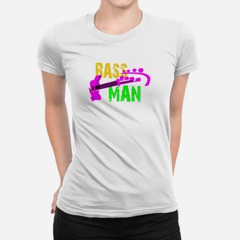 Bassman Buntes Frauen Tshirt für Musikliebhaber, Musik-Themen Tee - Seseable