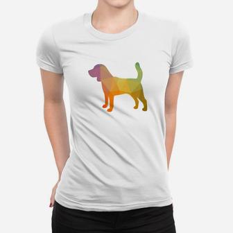Beagle Colorful Poly Design Geometric Dog Ladies Tee - Seseable